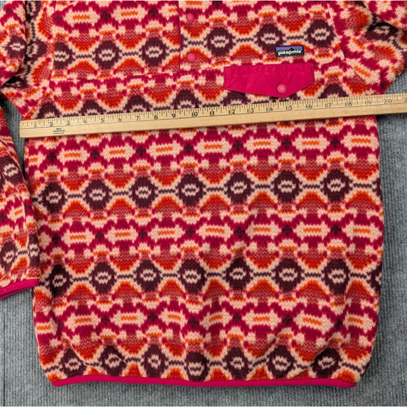 Patagonia Synchilla Snap T Fleece Womens Medium Red Aztec Western Tribal Y2K - Picture 5 of 6